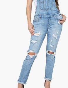 NW/oT Light Washed Overalls, Size Medium